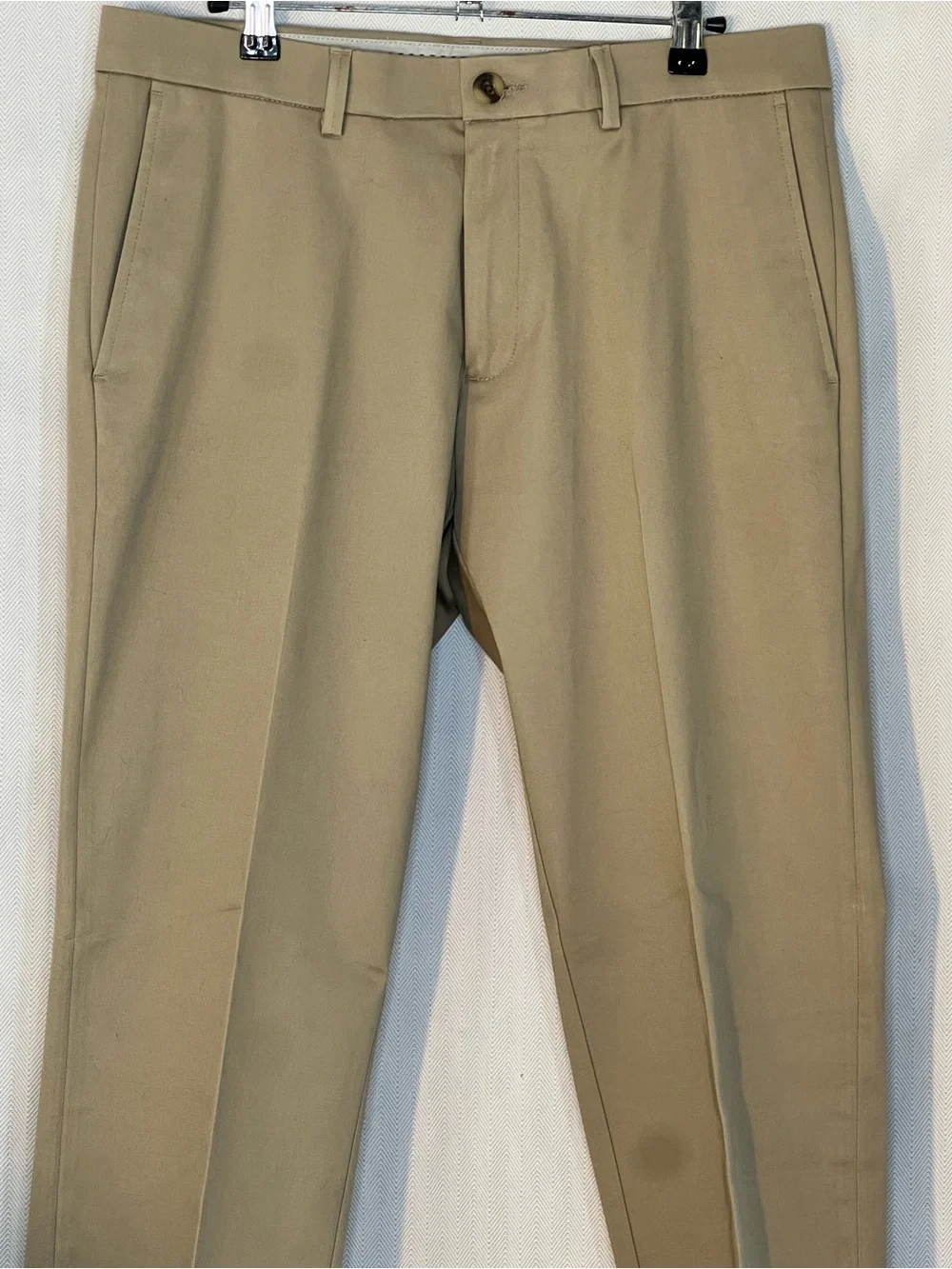 Haggar Premium Iron Free Khaki Slim Straight Fit Flat Front Pockets 32X29 👍
